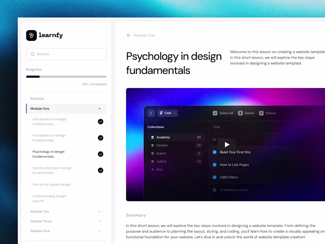 Cover image for Learnfy - Personalised Course Platform