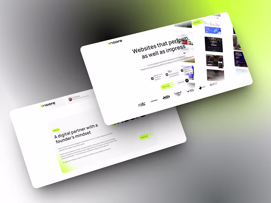 Cover image for Encore — Framer Website Design