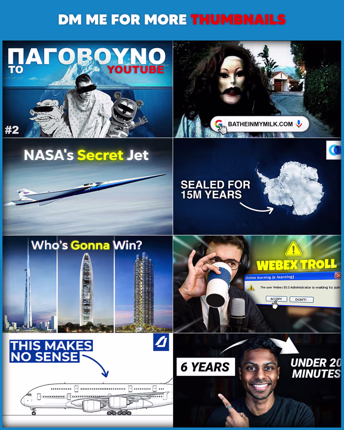 Cover image for Proud of these recent thumbnails.
Looking