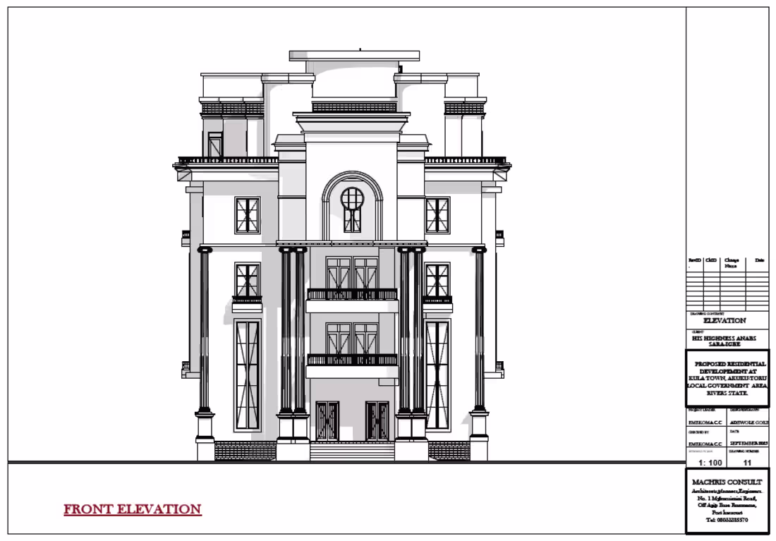 Cover image for :A PROPOSED PALACE FOR HIS