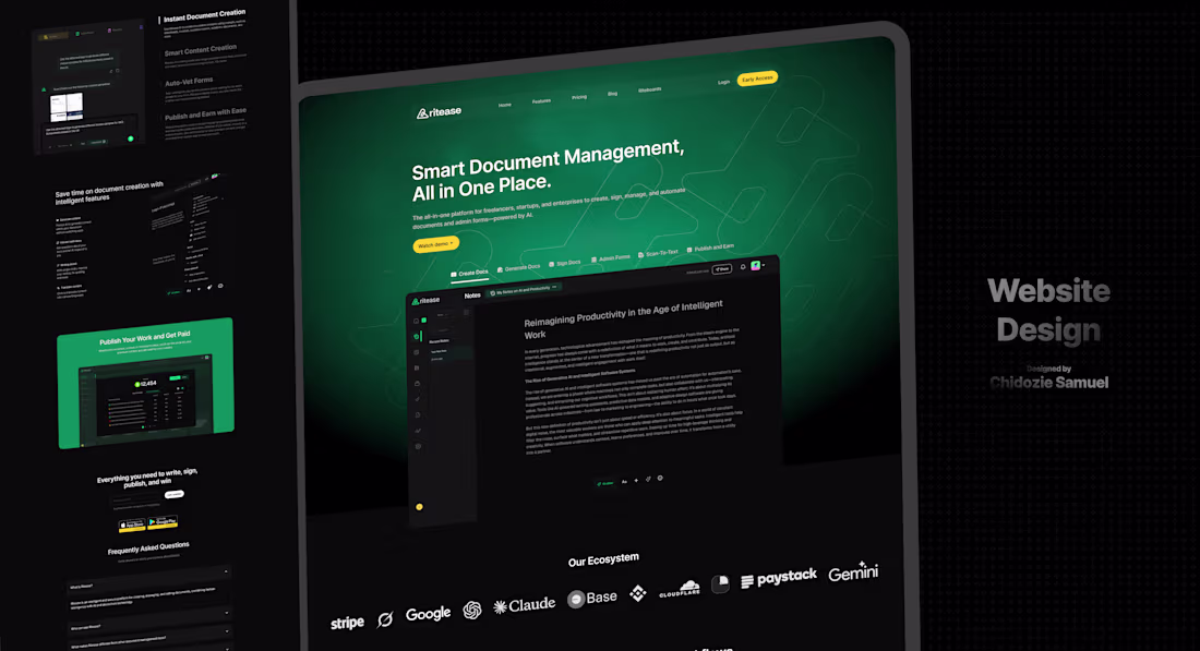 Cover image for Web Design For An AI-Document Management Platform