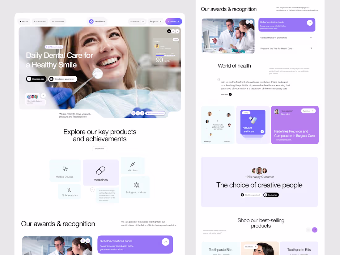 Cover image for Healthcare website design | Web Design | Landing Page
