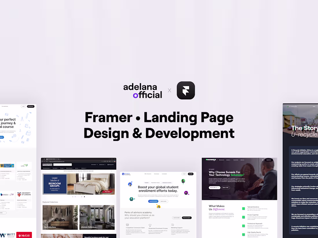 Cover image for Framer • Landing Page Design & Development