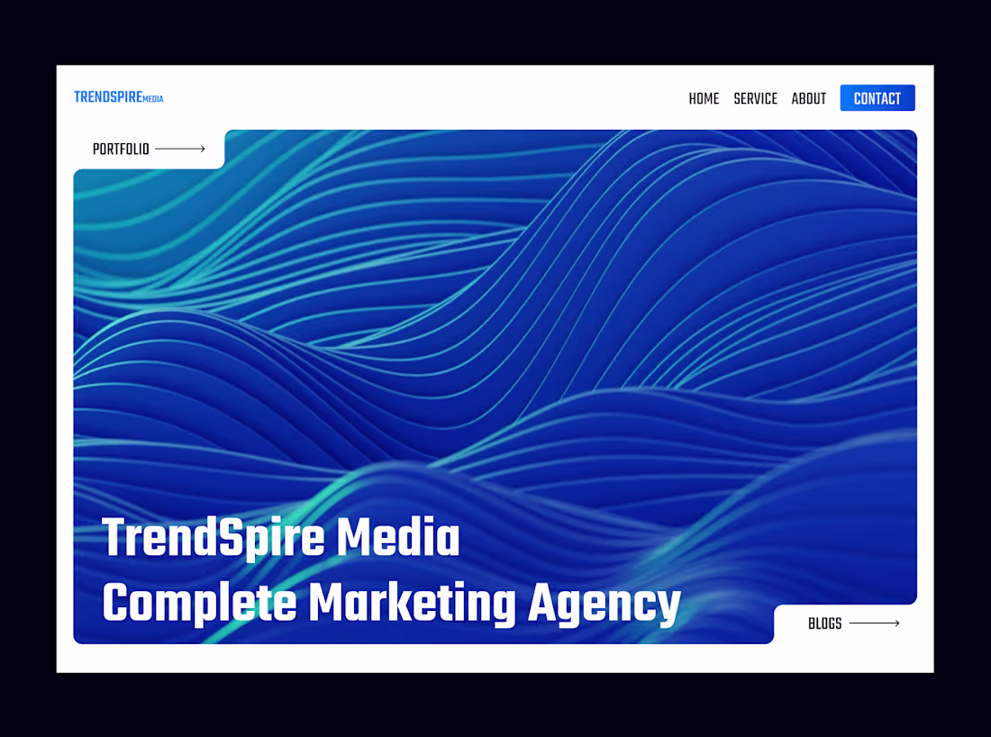 Cover image for Trendy spire media | Hero Section Re-Design :: Behance