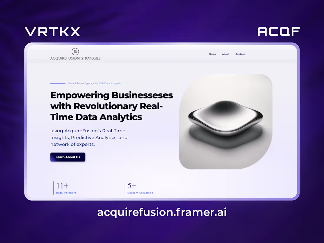Cover image for Branded Landing Page ✦ ACQF 🔹 EU Tech Startup – Data Science