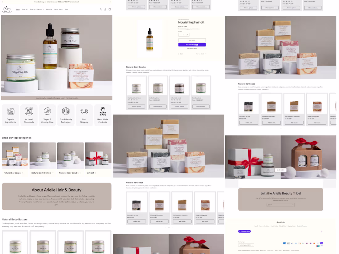 Cover image for Shopify Store Development for Arielle Hair & Beauty