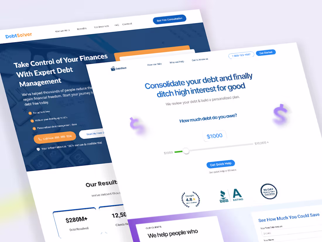 Cover image for Debt Management Agencies- Landing Page Optimization