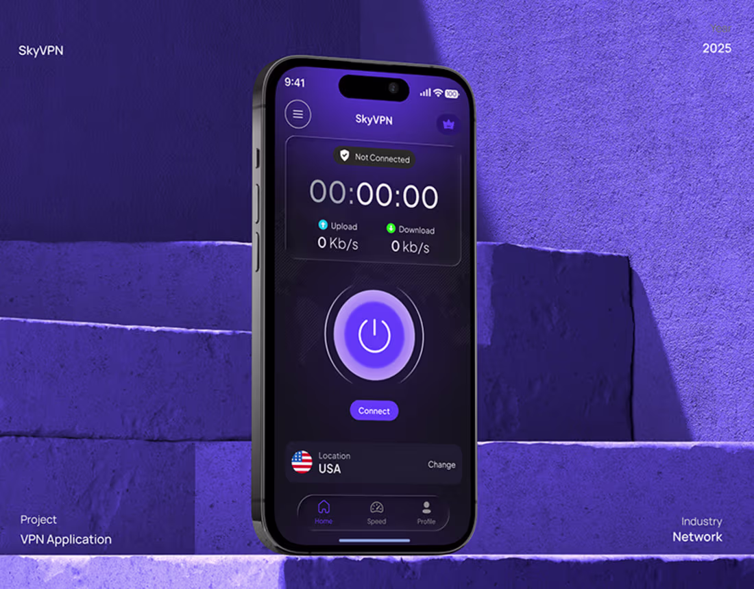 Cover image for SkyVPN Mobile App UI Kits
