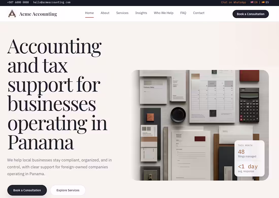 Cover image for Demo build for Panama accounting