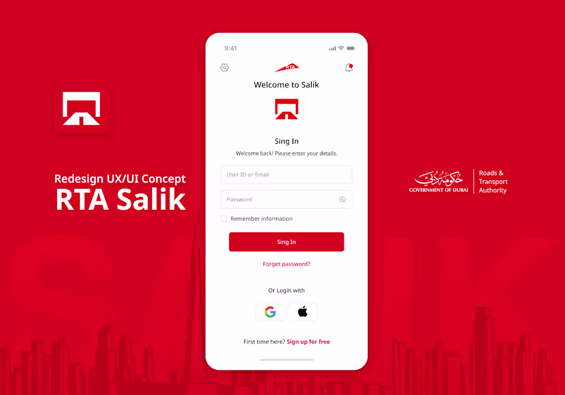 Cover image for RTA Salik App UI Redesign