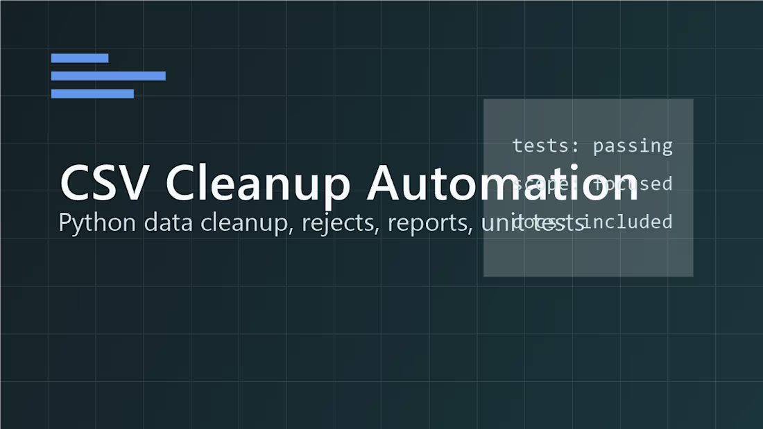 Cover image for Built a Python CSV cleanup