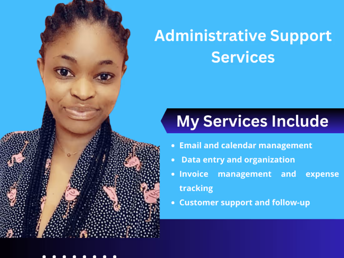 Cover image for Administrative support services - I help you remain organized.