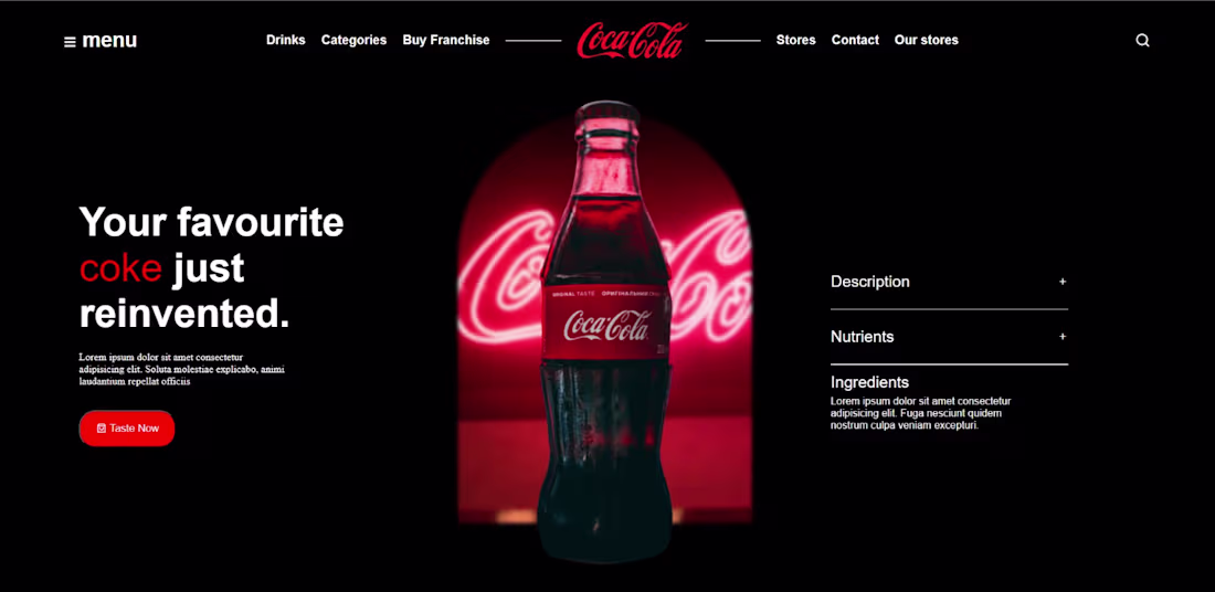 Cover image for coca cola landing page