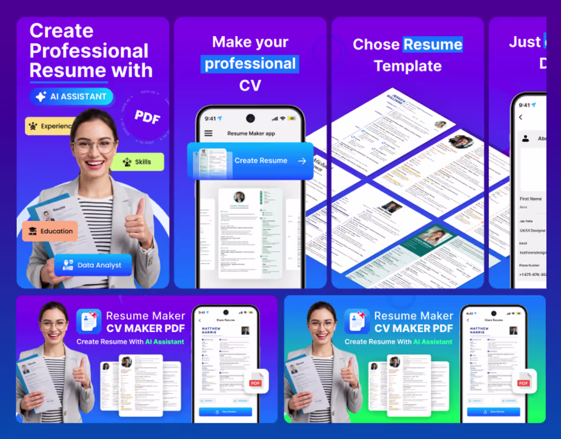 Cover image for Resume Maker App Screenshots
