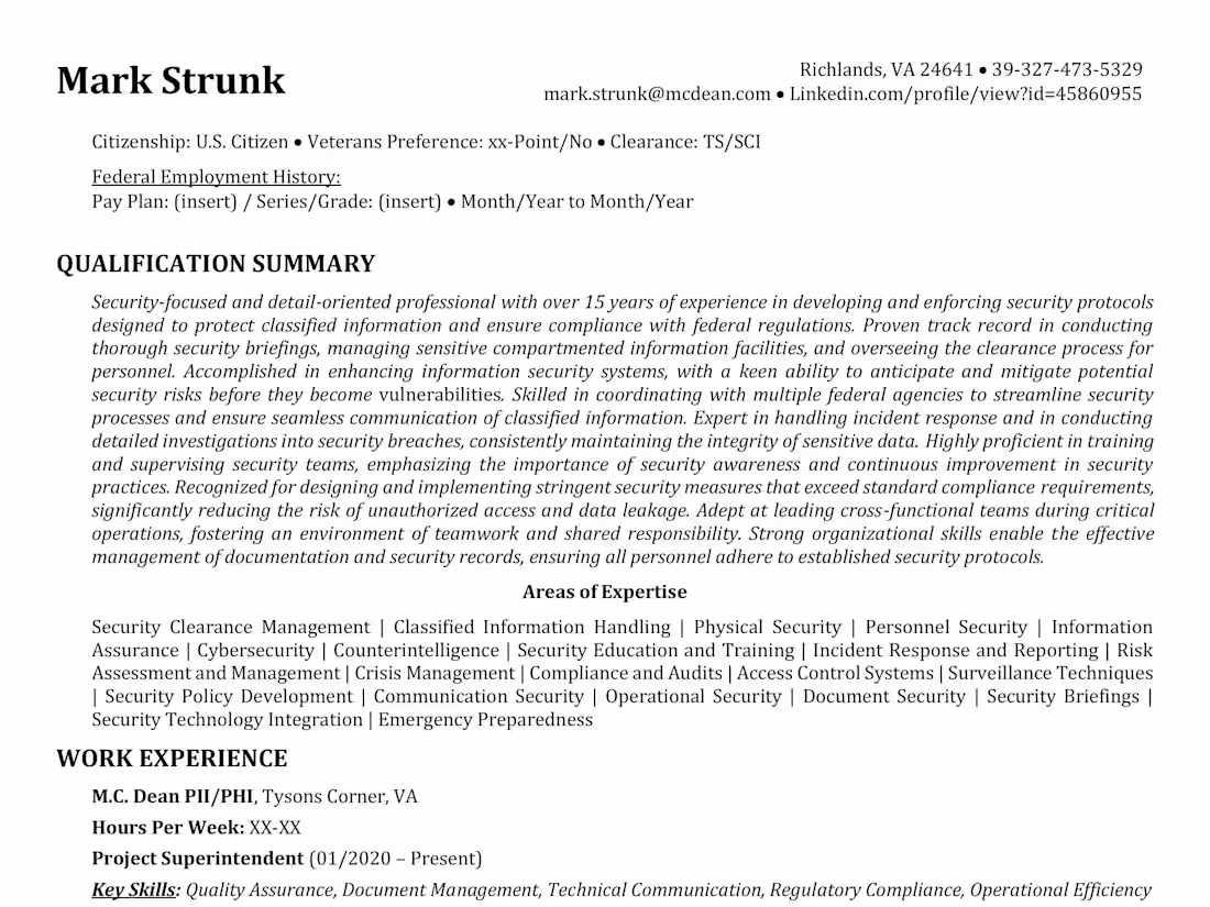 Cover image for Federal Resume