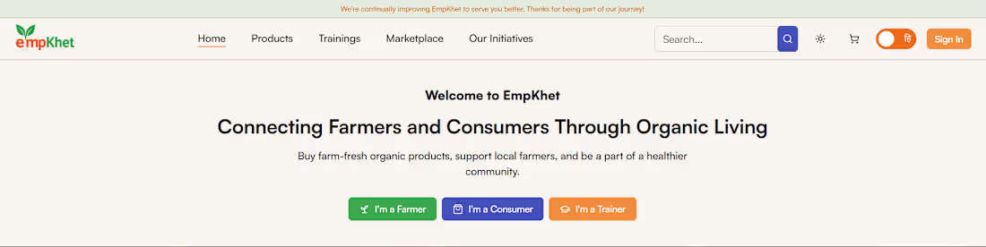 Cover image for EmpKhet — Organic Farming E-Commerce