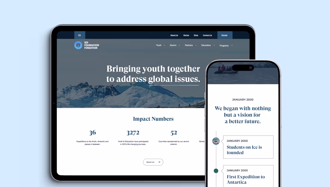 Cover image for Students On Ice Website Redesign