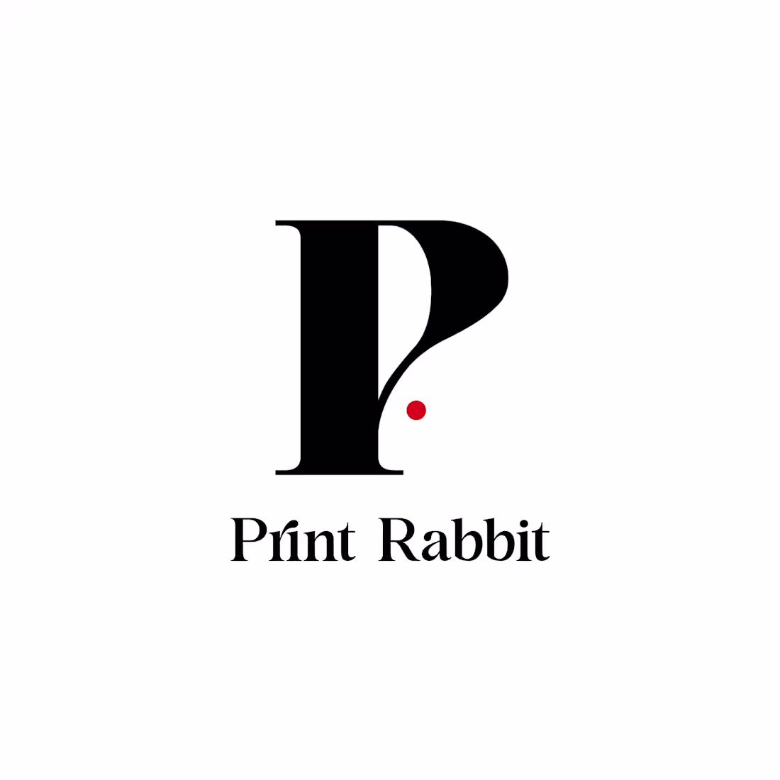 Cover image for Print Rabbit minimalist logo concept for a book publisher.