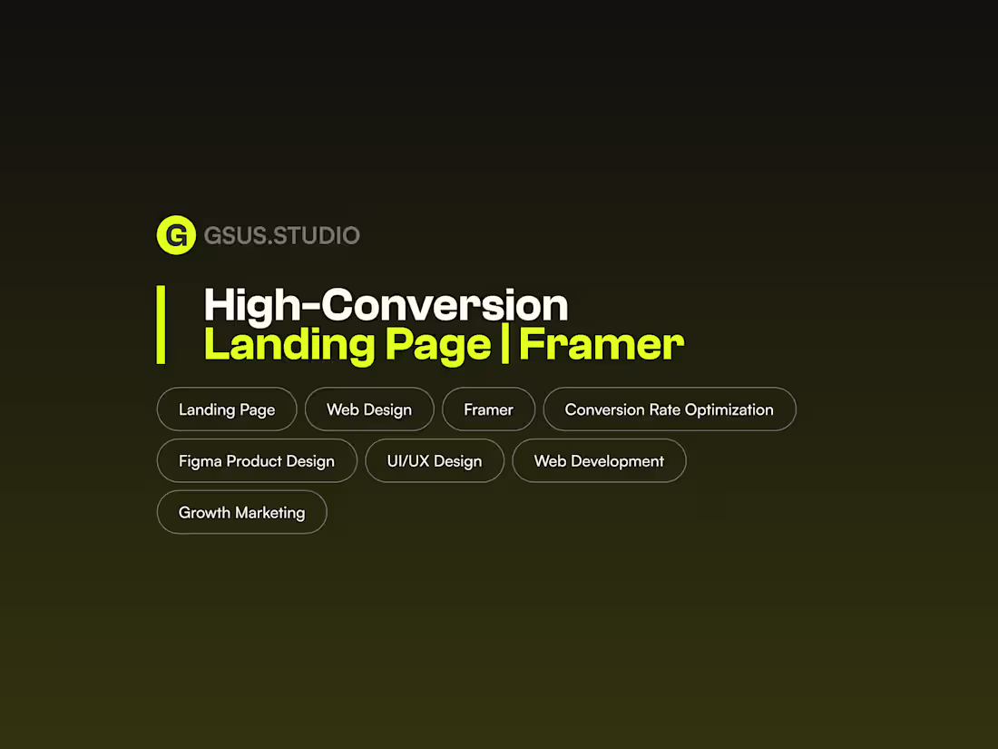 Cover image for High-Conversion Landing Page (Framer)