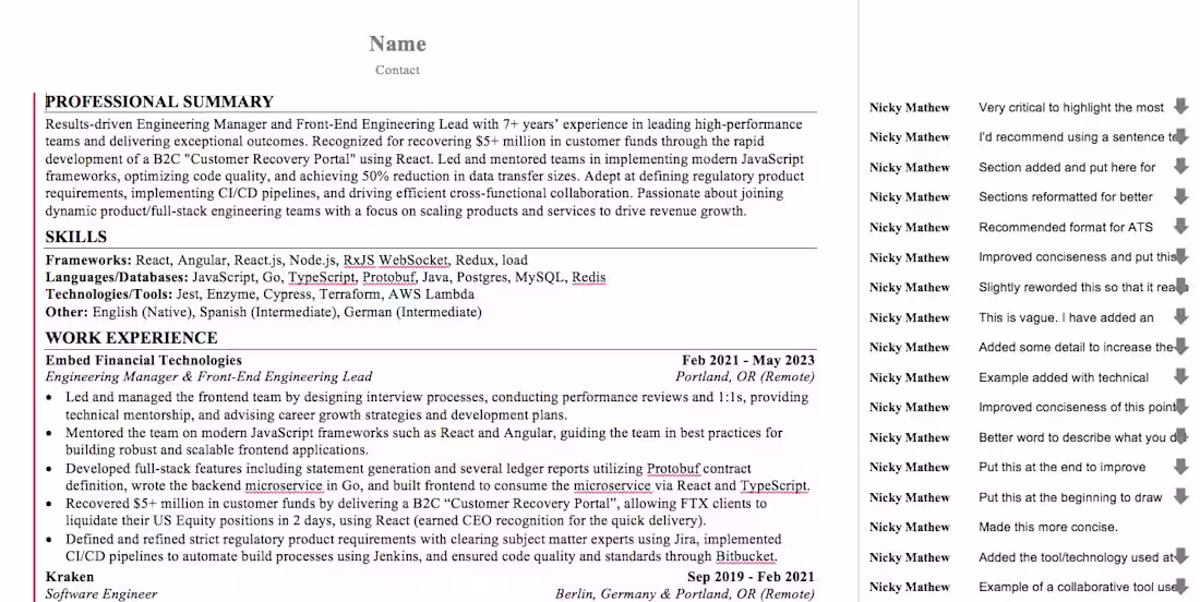 Cover image for ATS Optimized Software Engineer Resume Sample