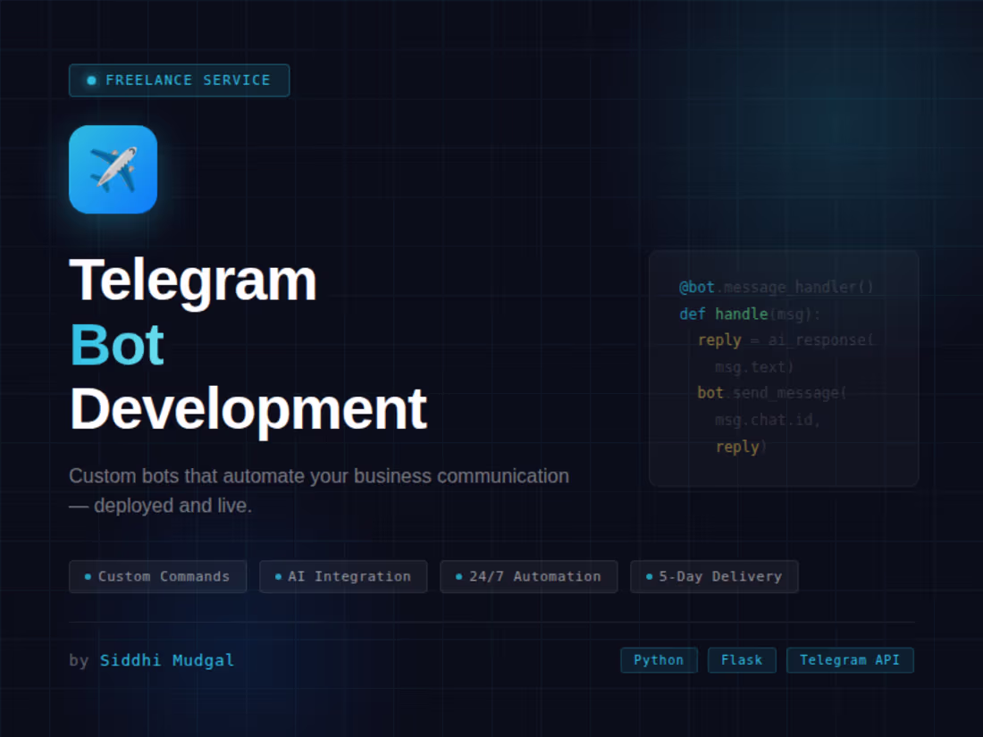Cover image for Telegram Bot Development