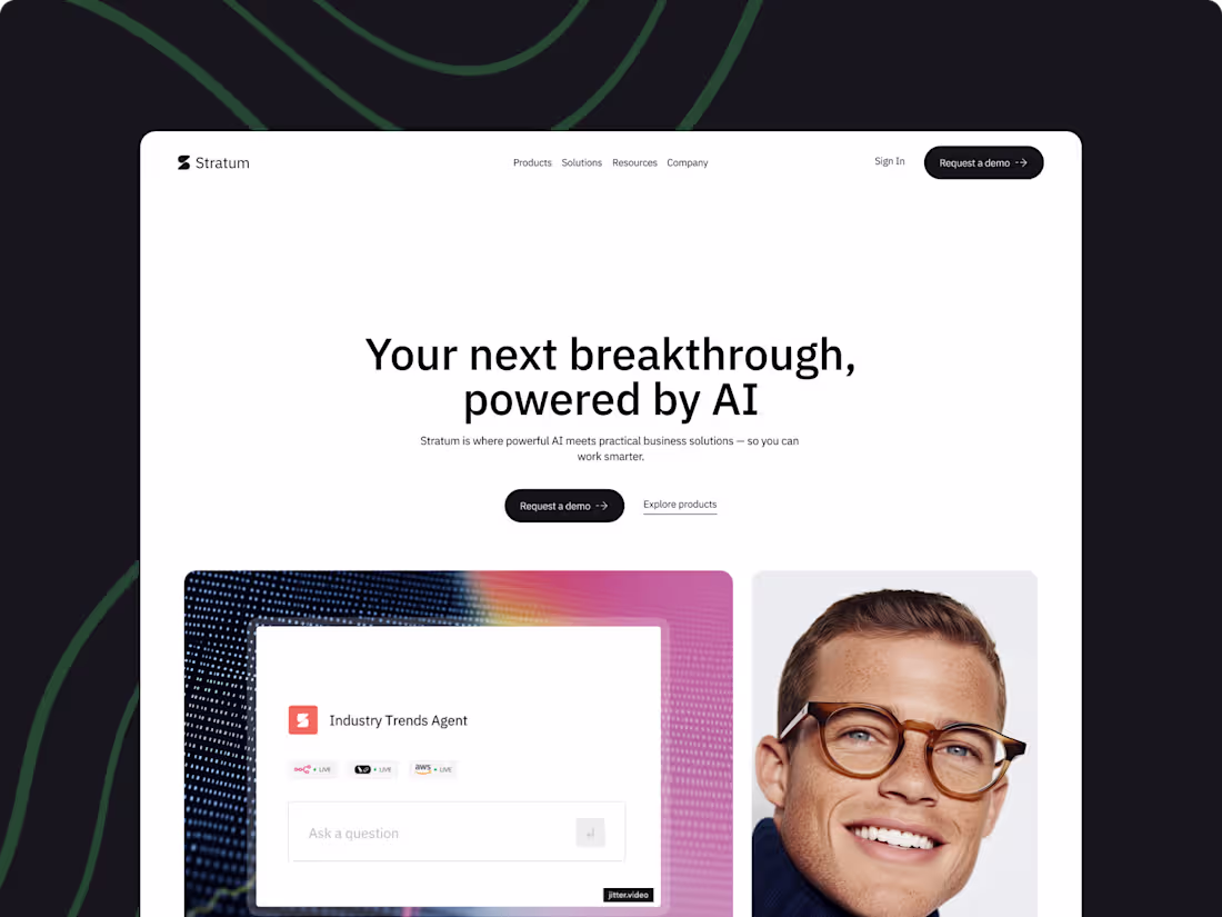 Cover image for UX/UI Design and No-Code Build for Stratum AI