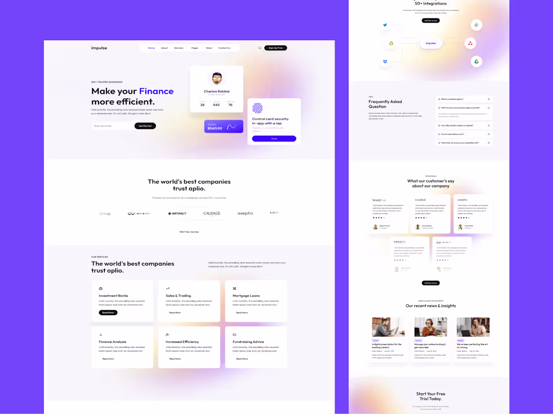 Cover image for Impulse - Fintech SaaS Startup Template