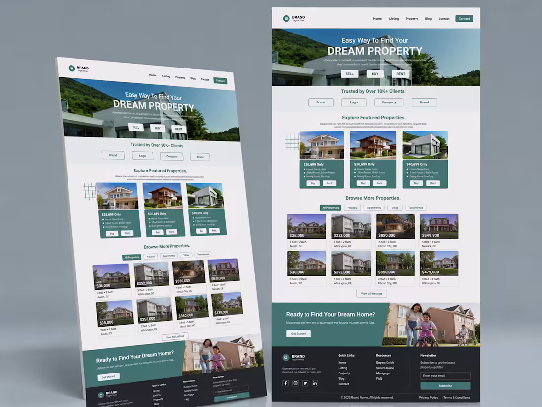 Cover image for Real Estate Agent Website And