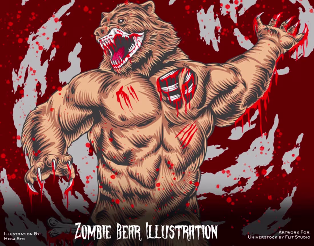 Cover image for Zombie Bear Illustration