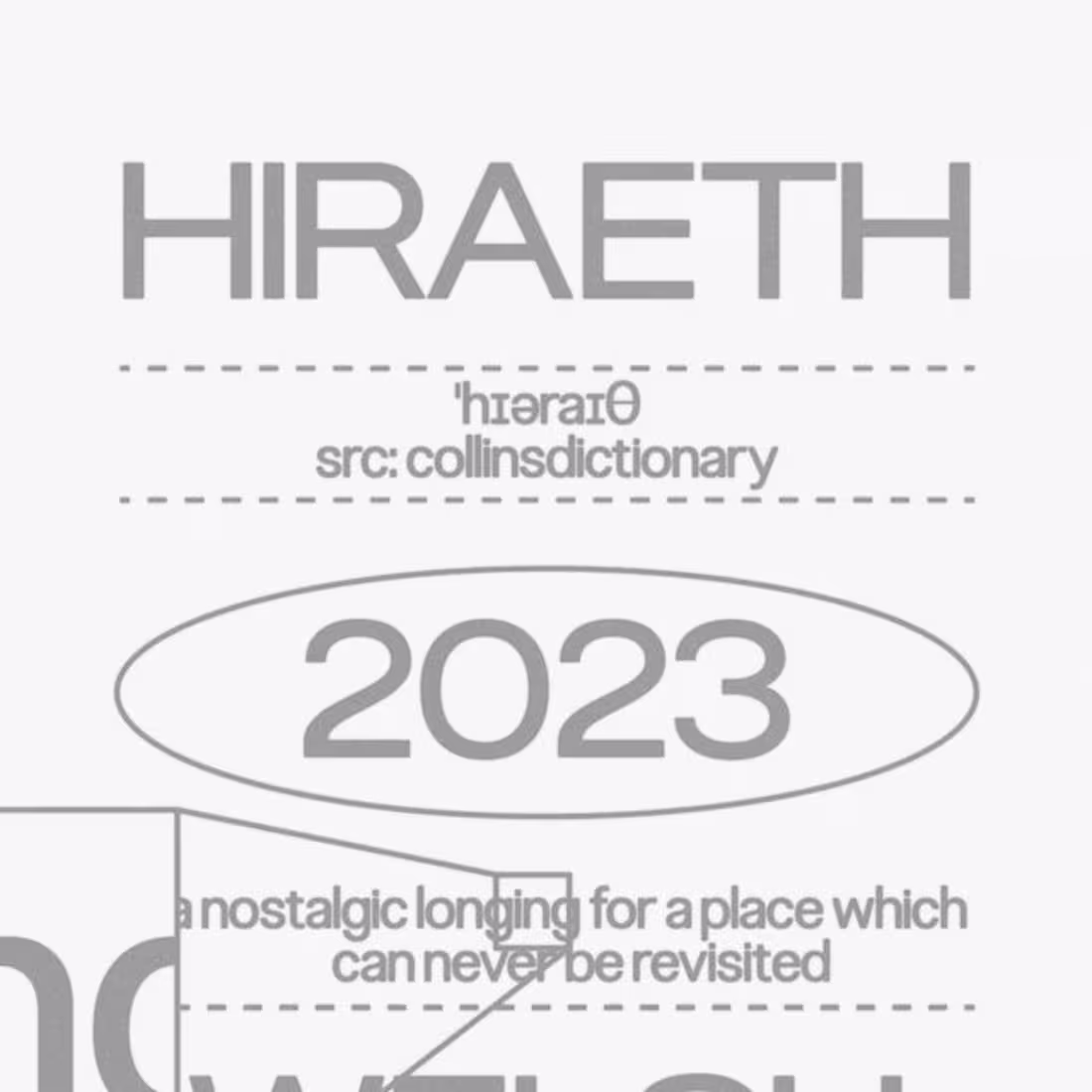 Cover image for Hiraeth – experimental typography poster