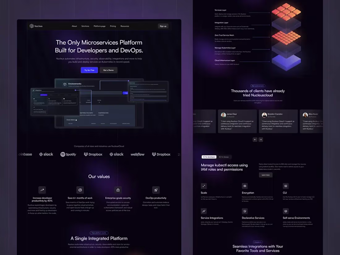 Cover image for Nucleus Cloud: Dark Mode UI & Illustration Redesign
