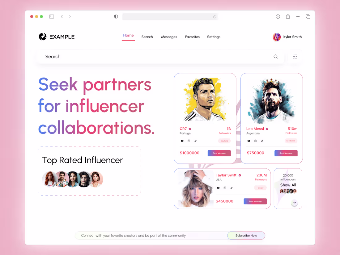 Cover image for Influencer Marketplace Landing Page