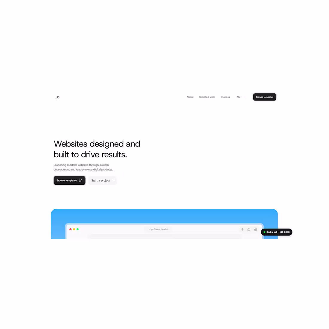 Cover image for Minimalistic hero section
