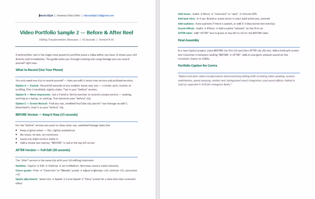 Cover image for Video Portfolio Sample script —
