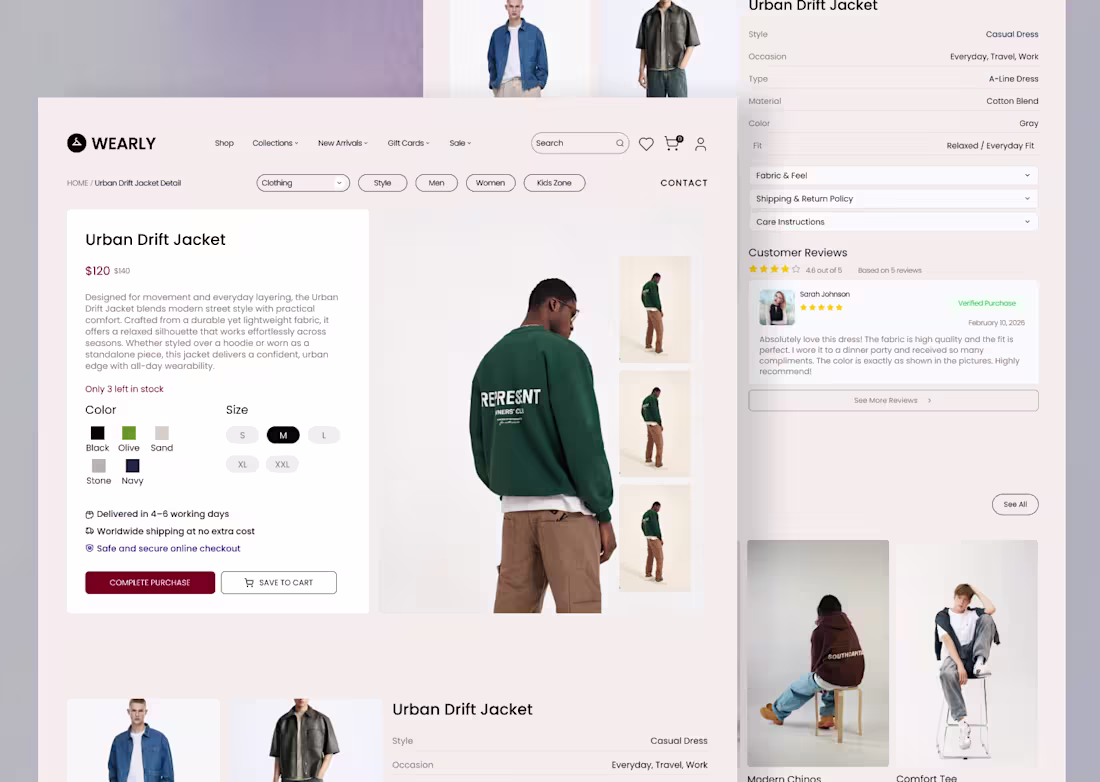 Cover image for E-commerce Product Detail Page UI