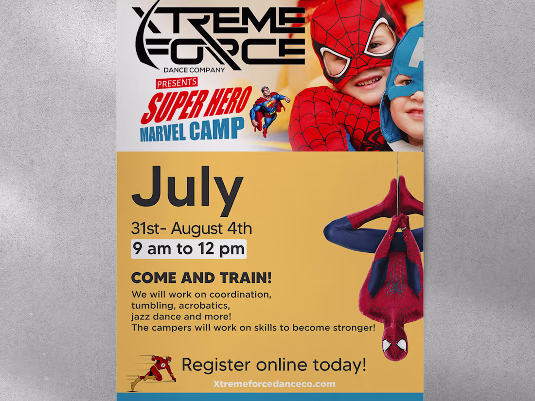 Cover image for Super Hero Marvel Camp Flyer