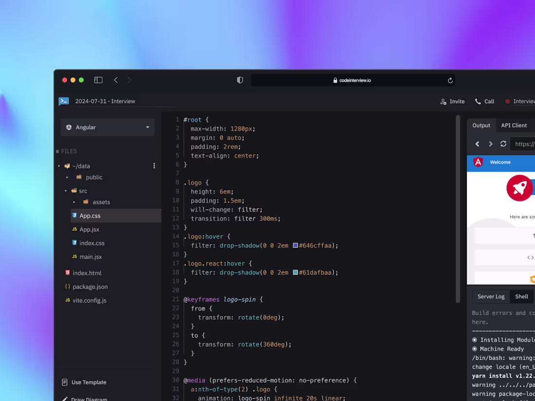 Cover image for CodeInterview.io SaaS Web App Design