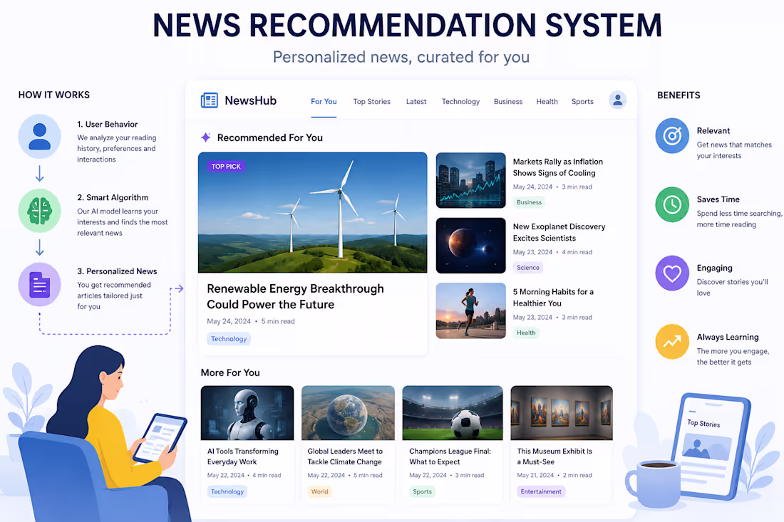 Cover image for Engineered a personalized news recommendation