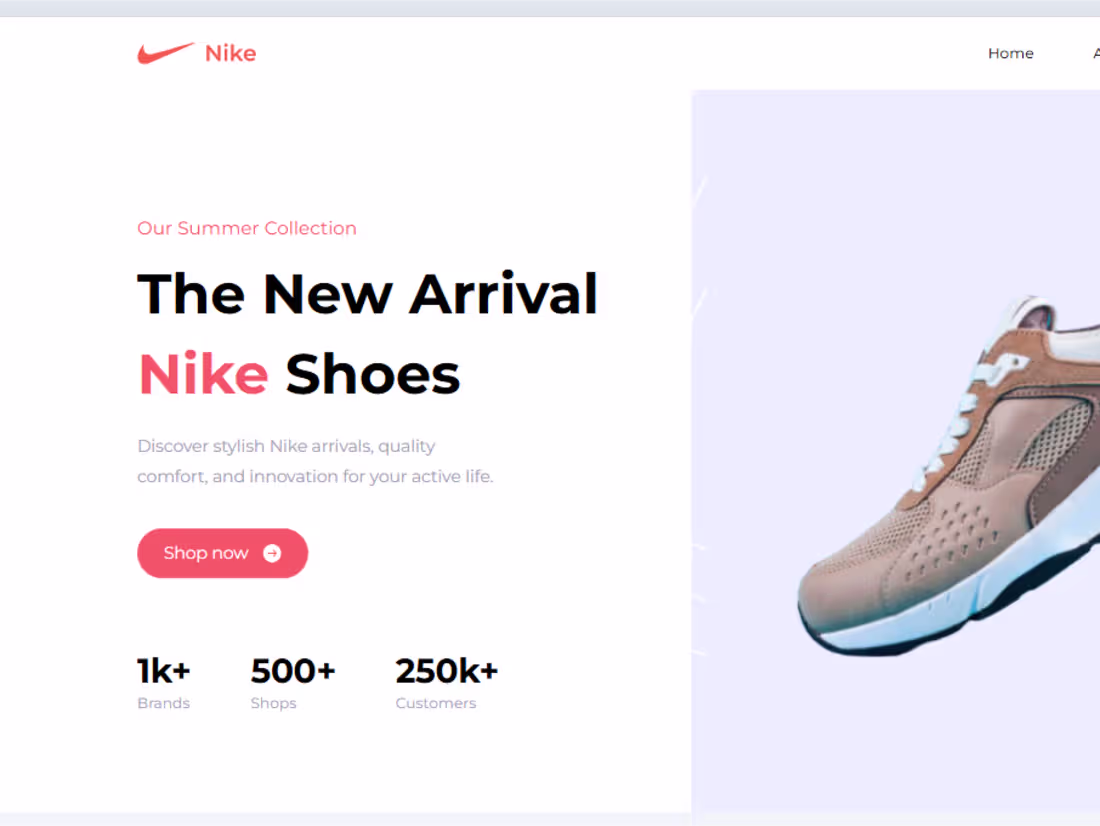 Cover image for Just finished building a Nike landing page using React and T...