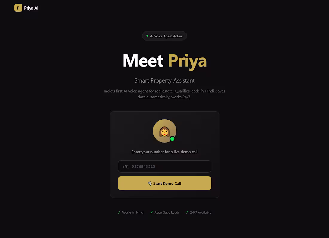 Cover image for AI Voice Agent 'Priya': Automated Hindi Calling Solution