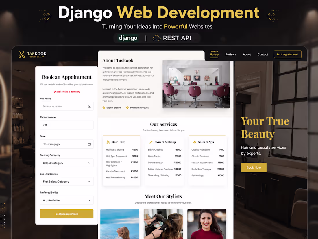 Cover image for Developed a responsive salon appointment
