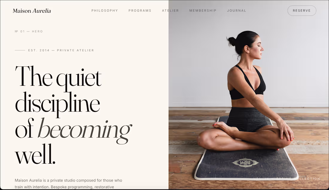 Cover image for Project Title
Aurelia – Premium Yoga