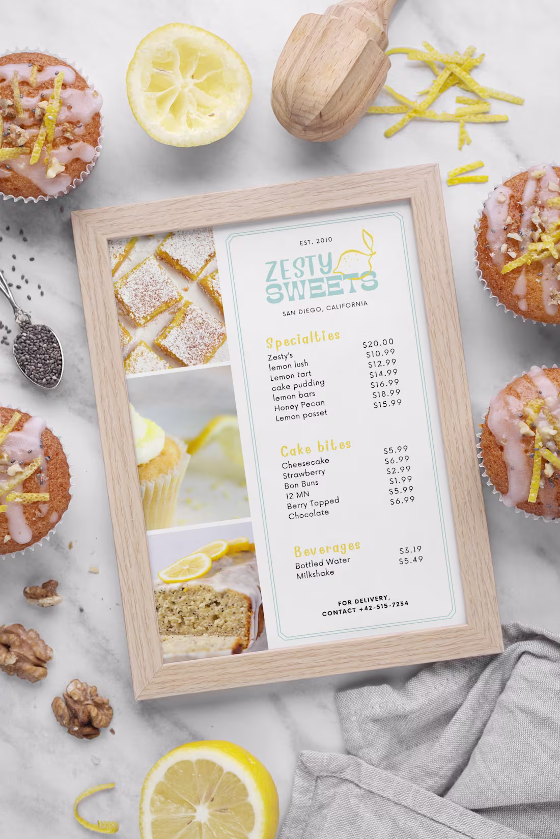 Cover image for Zesty Sweets Logo / Menu Design 