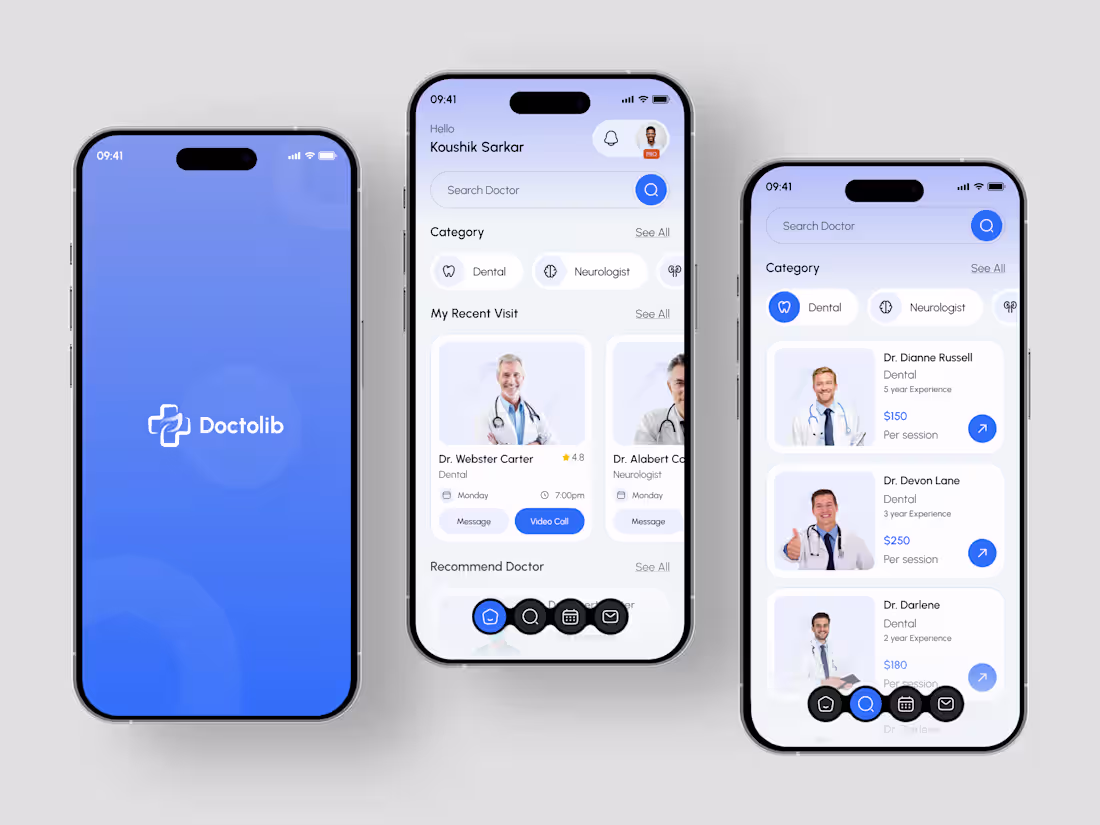 Cover image for Doctor Appointment Mobile App UI UX Design