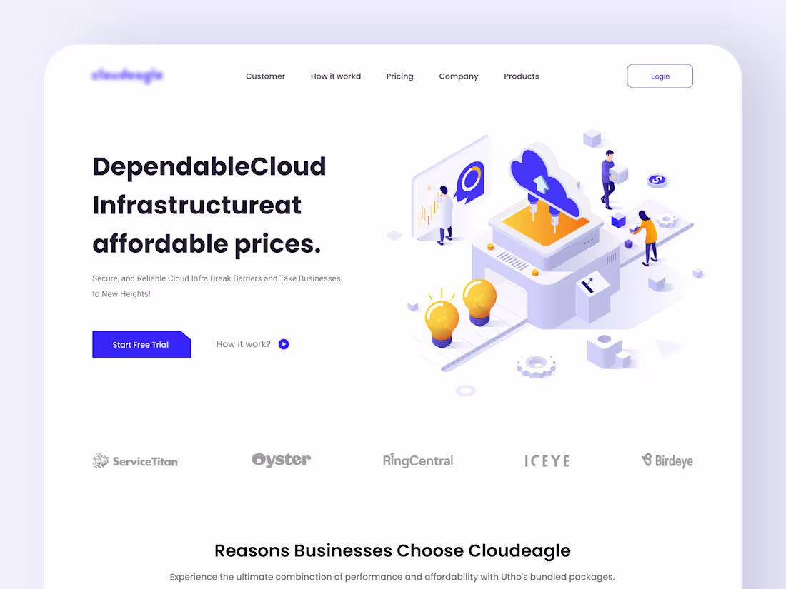 Cover image for Cloud Website Landing Page Design