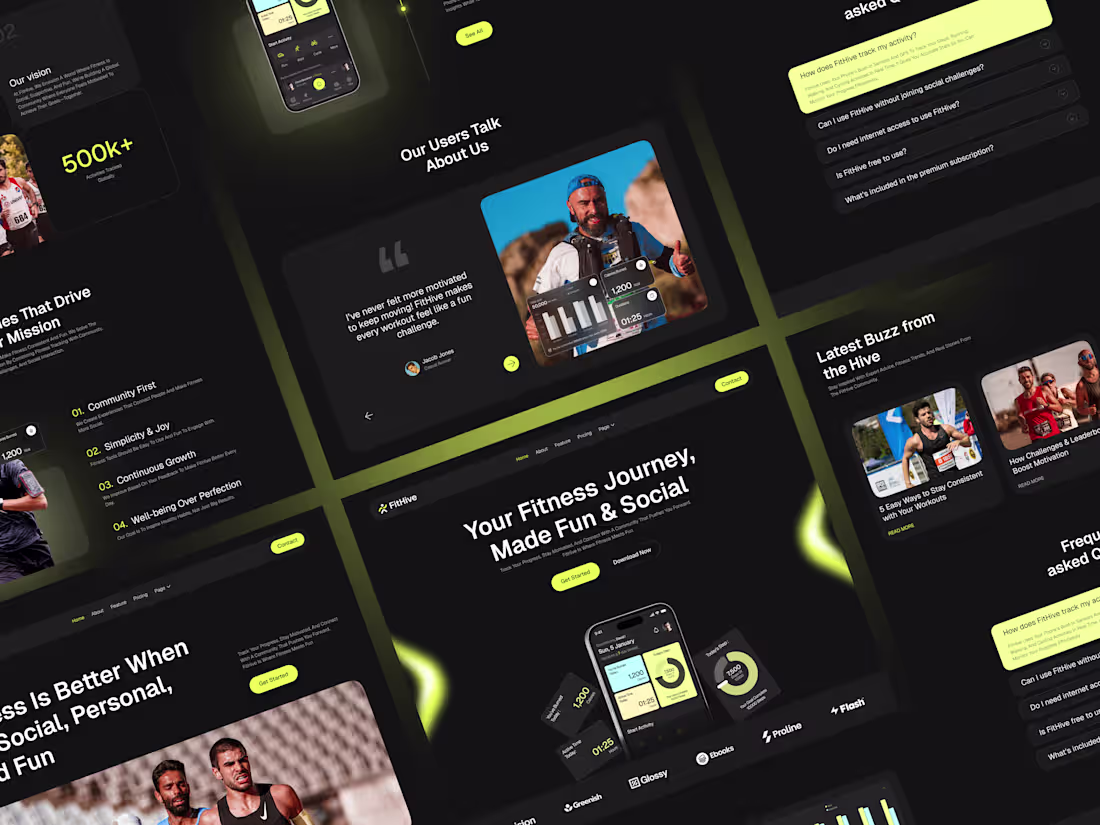 Cover image for Landing page for a Fitness tracking mobile app