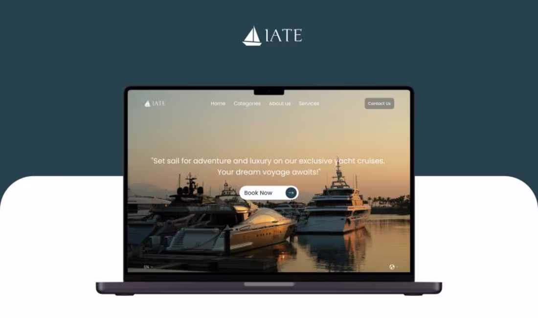 Cover image for IATE Luxury Yacht Cruise Landing Page Design