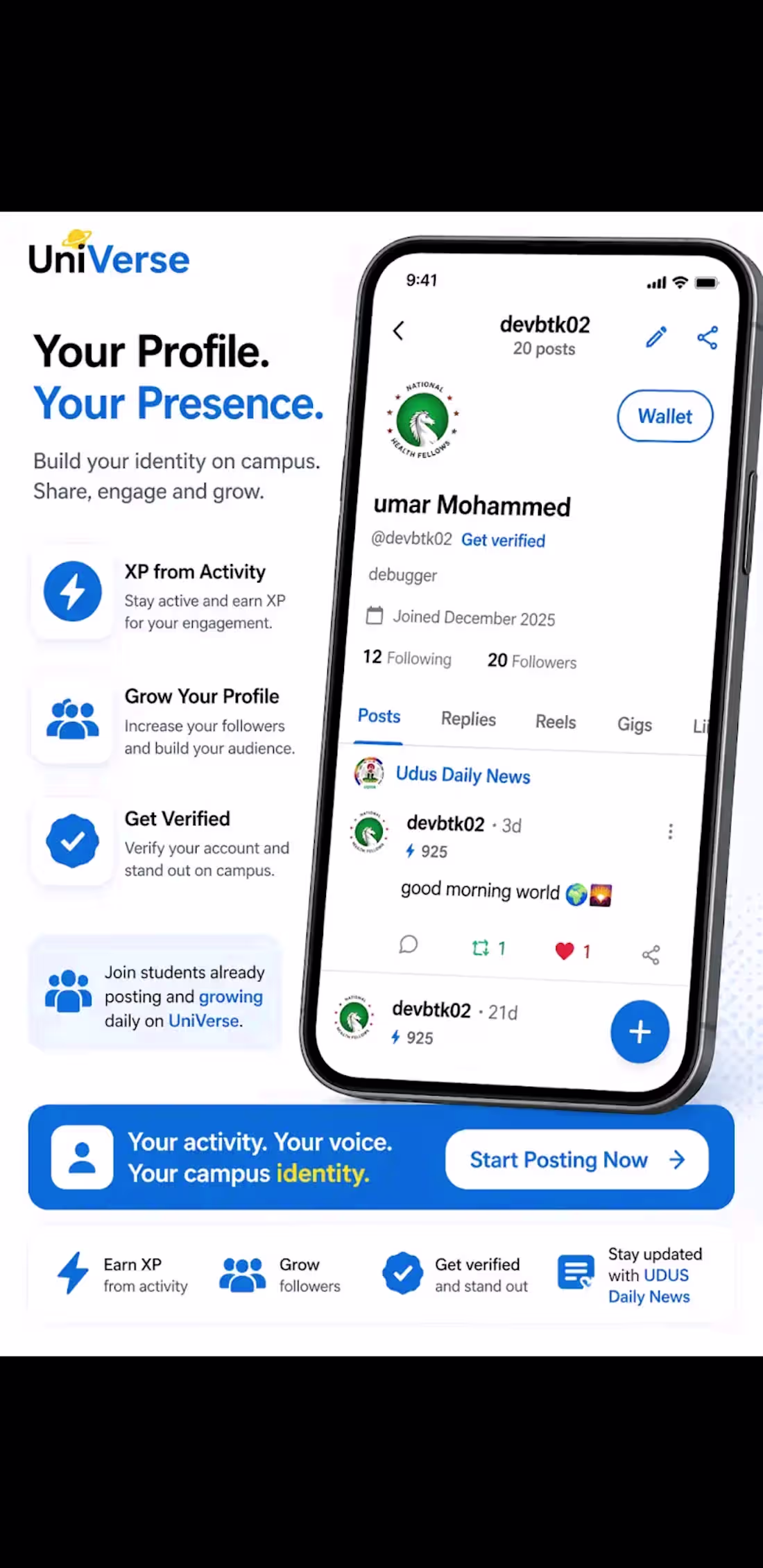 Cover image for Universe – Campus Social Network