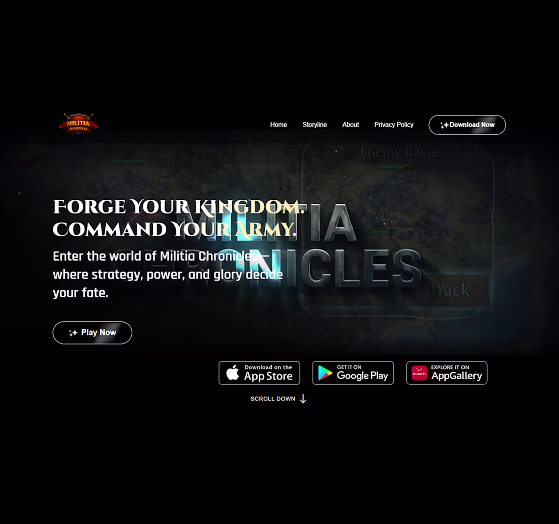 Cover image for Game Landing Website – Militia