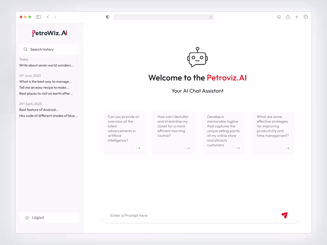 Cover image for AI Chatbot Web App UI